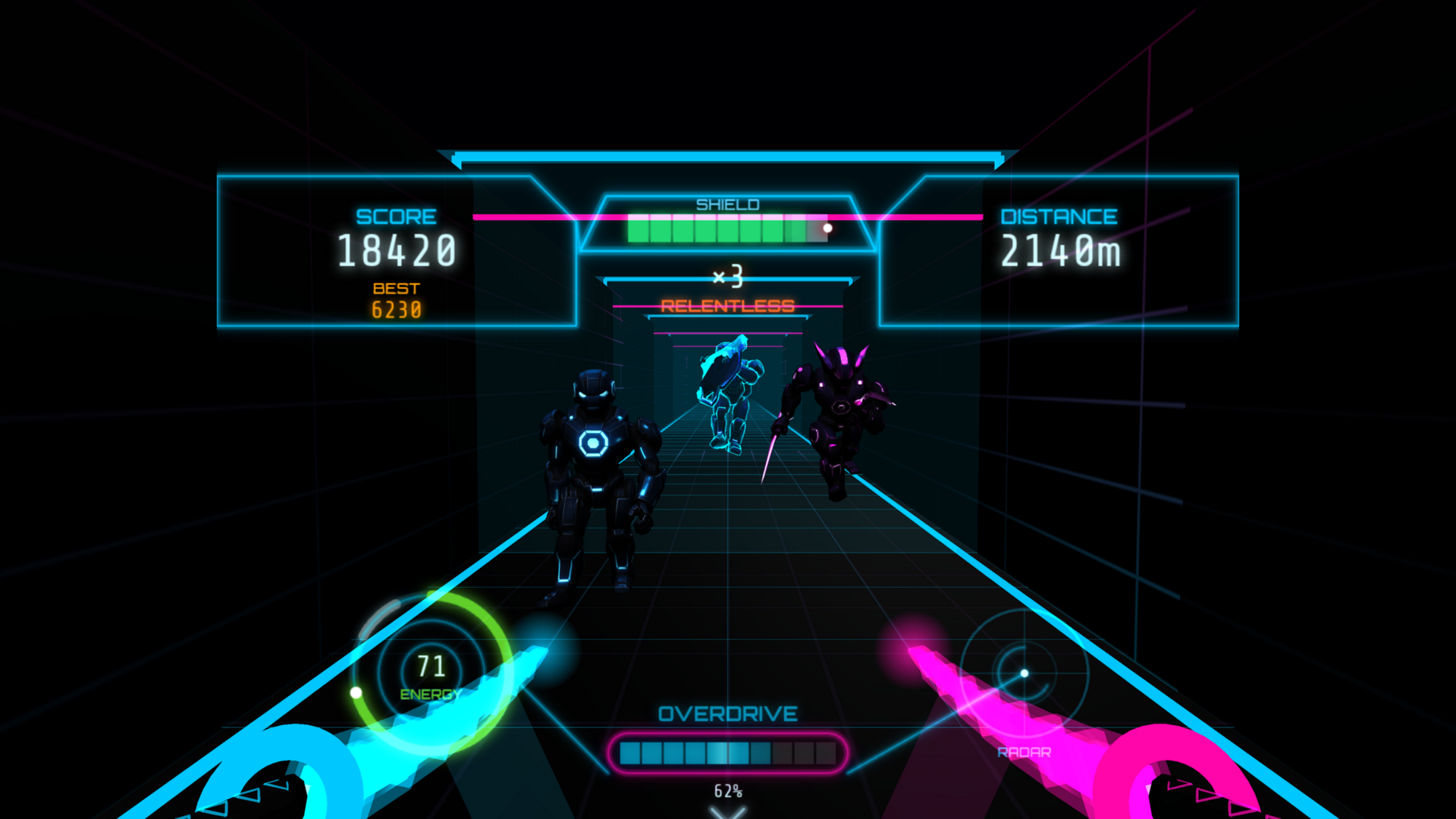 PHOTONKATANA — Neon-Katana-Kampf im Gittertunnel